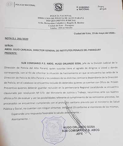 En Alto Paraná, calabozos están repletos de detenidos