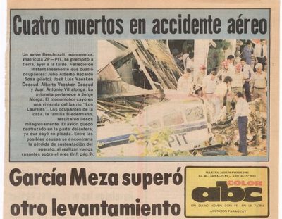 A 39 años de la tragedia y el milagro del avión que se estrelló en Los Laureles - Nacionales - ABC Color