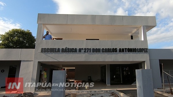 RETOMAN OBRAS EN LA ESC. CARLOS A. LÓPEZ DE FRAM.