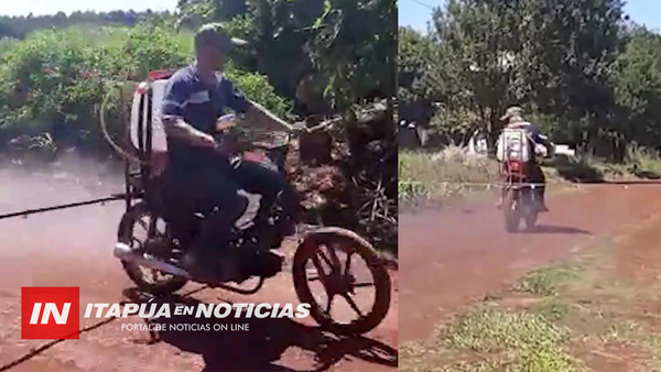 VEAN LA “MOTOPULVERIZADORA” QUE AHORRA TRABAJO EN EL CAMPO.