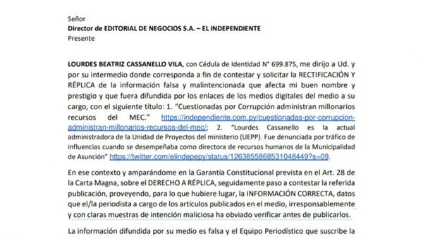 Administradora de la Unidad de Proyectos del MEC desmiente denuncias de corrupción