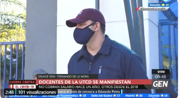 HOY / Docentes de la UTCD se manifiestan, reclaman pago de salarios adeudados