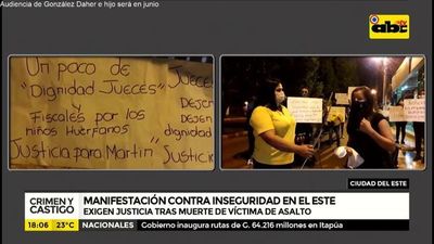 Manifestación contra inseguridad en Ciudad del Este  - ABC Noticias - ABC Color