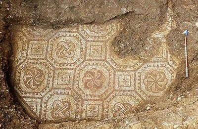 Sale a la luz un rico mosaico romano bajo unos viñedos en Italia