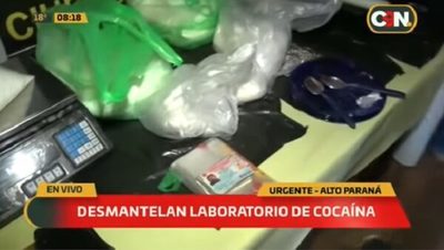 Desmantelan laboratorio de cocaína en el este del país