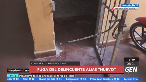 HOY / Ángel Adrián Sánchez alias "Huevo", se fugó de la Comisaría 21 Metropolitana en la madrugada de ayer