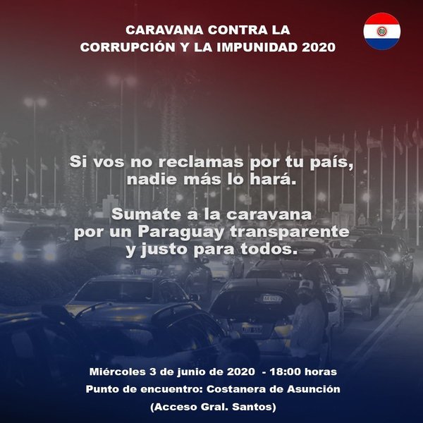 Convocan caravana contra la corrupción en compras del Estado