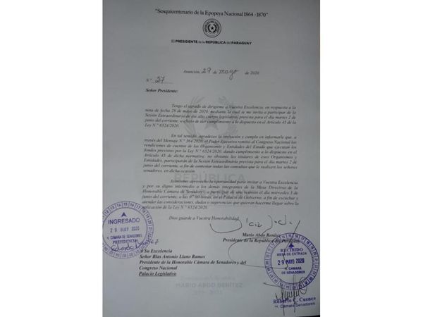 Abdo rechaza ir al Senado para dar detalles de gastos en la pandemia