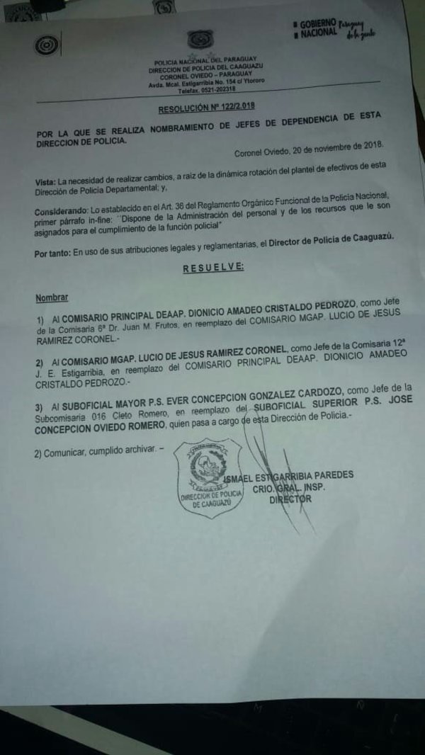 Cambio de jefe en la comisaria de Campo 9 - Campo 9 Noticias