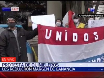 Quinieleros protestan por reducción de sus ganancias