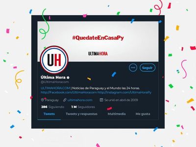 Última Hora, el primer medio del país en llegar al millón de seguidores en Twitter