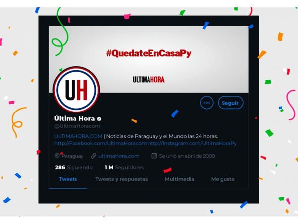 Cuenta certificada de ÚH en  Twitter supera los un millón de seguidores