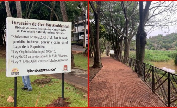 Comuna instala carteles para preservar vida silvestre en el lago