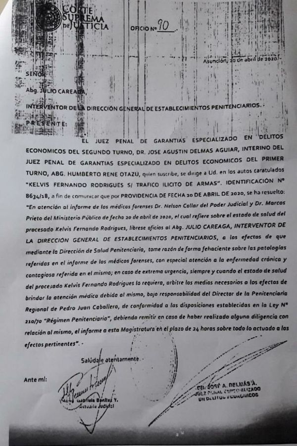 Juez niega haber ordenado salida de la cárcel de interno fugado