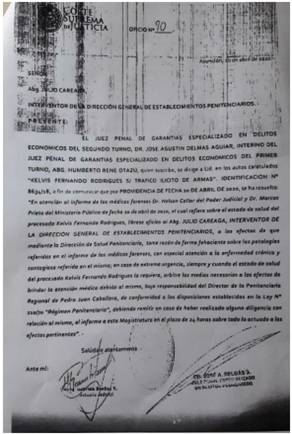 Juez niega haber ordenado salida de la cárcel de interno fugado