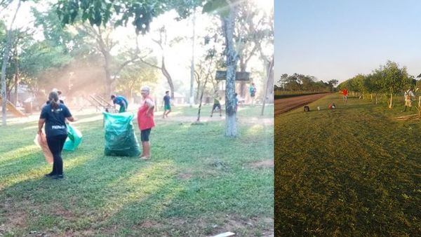 Santa Maria; jóvenes voluntarios de Itacurubi limpiaron la plaza y acceso a la comunidad - Digital Misiones