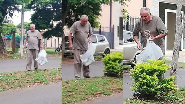 Ejemplo de ciudadano; junta posibles criaderos de mosquito que la gente tira por las calles - Digital Misiones