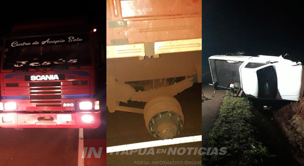 UNA RUEDA DESPRENDIDA DE UN CAMIÓN OCASIONÓ UN ACCIDENTE