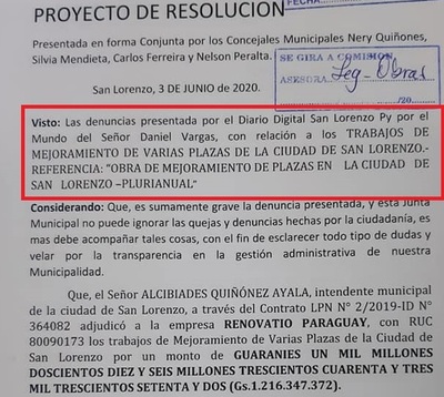 Presidencia de la Junta esconde información sobre tragadas » San Lorenzo PY