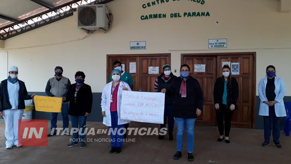 PARO EN SERVICIOS DEL CENTRO DE SALUD DE CARMEN DEL PARANÁ POR FALTA DE PAGO DE SALARIOS.