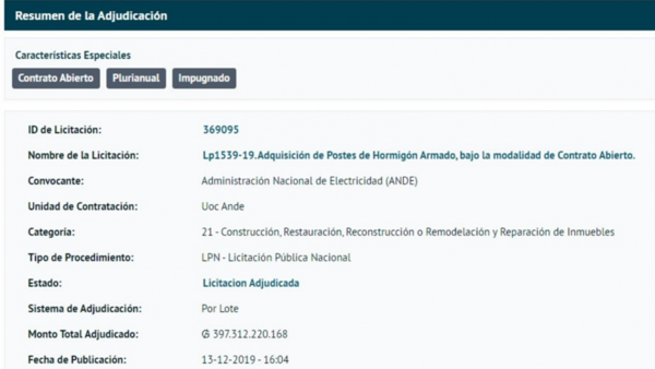 Contraloría investigará supuesta sobrefacturación de la ANDE