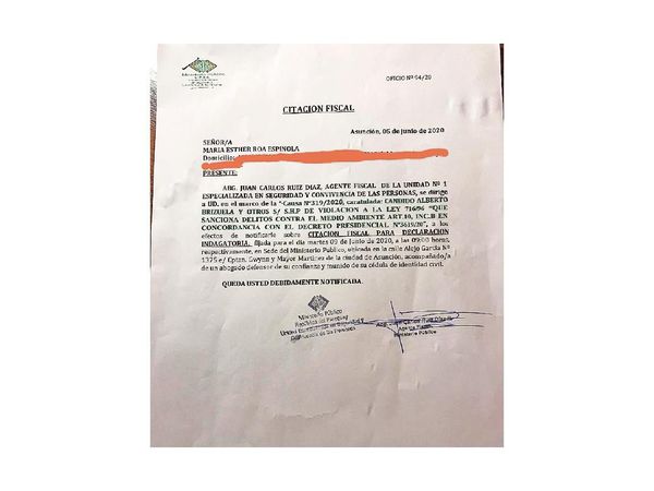 Fiscalía cita a Esther Roa a indagatoria tras manifestación contra la corrupción