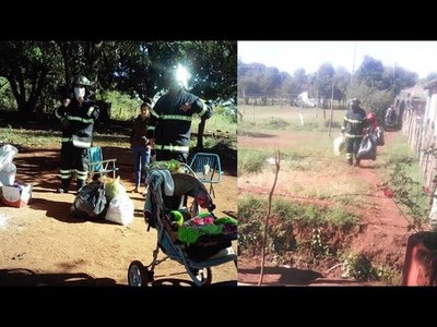 BOMBEROS APADRINARON A FAMILIA DE ESCASOS RECURSOS DEL B° SANTO DOMINGO