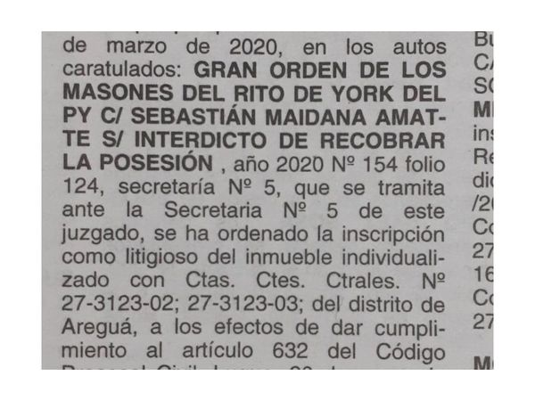 Se negó a ceder lotes y masones le crean lío