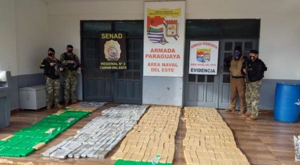 Incautan media tonelada de marihuana en patrullaje fluvial en CDE