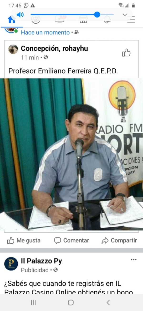 Fallece conocido docente, periodista deportivo y folklorista