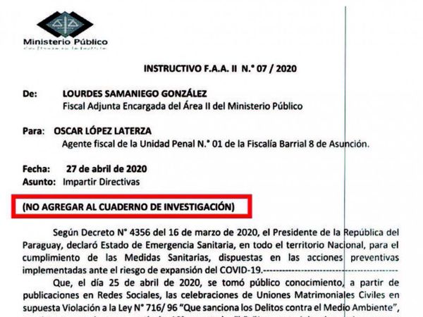JEM saca a luz instructivo de fiscala adjunta por boda en plena cuarentena