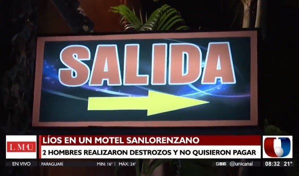 Pareja gay genera destrozos en un motel