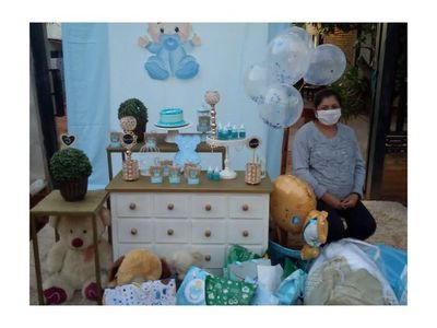Hicieron Baby Shower en modo Covid a mami que espera su primer varón