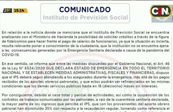 Crisis financiera: IPS sin fondos - C9N