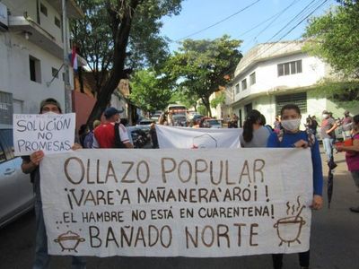Bañadenses exigen a SEN insumos para seguir con ollas populares