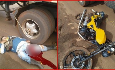Motociclista queda con graves lesiones tras quedar bajo un camión