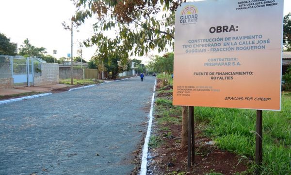 Municipalidad de CDE termina 45 nuevos empedrados en diferentes barrios