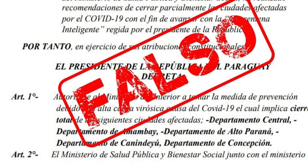 Decreto que ordena cierre de ciudades por COVID-19 es falso