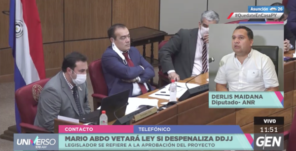 HOY / Diputado Derlis Maidana, sobre el proyecto de Ley de Declaraciones Juradas