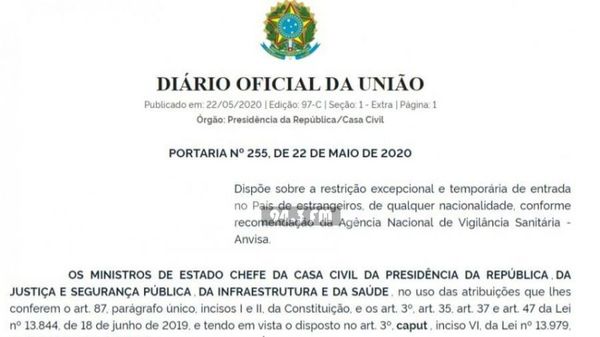 Brasil cierra sus fronteras