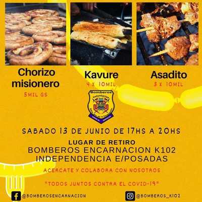 Bomberos «Amarillos» buscan recolectar fondos con la venta de comidas típicas