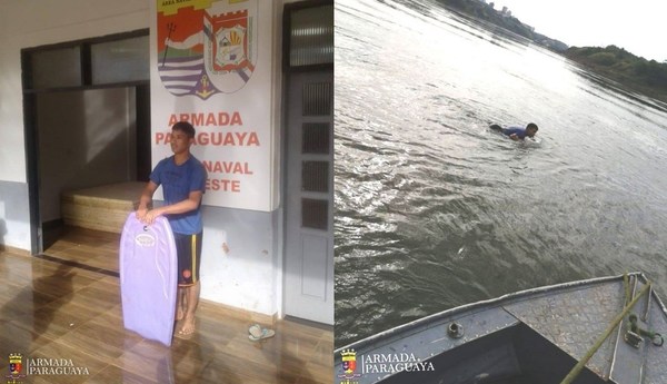 Joven intentó cruzar el Paraná surfeando y lo detuvieron - ADN Paraguayo