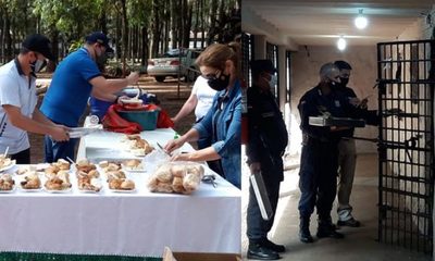 Entregan platos de comida a reos de la Dirección de Policía del Alto Paraná