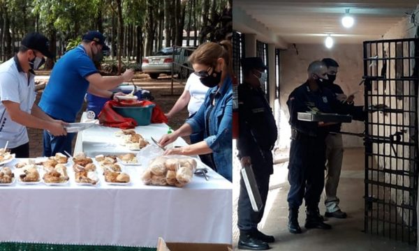 Entregan platos de comida a reos de la Dirección de Policía del Alto Paraná