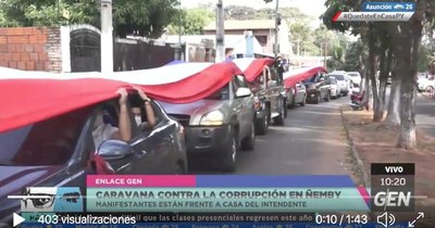 Ñemby: Caravana contra el intendente Lanzoni