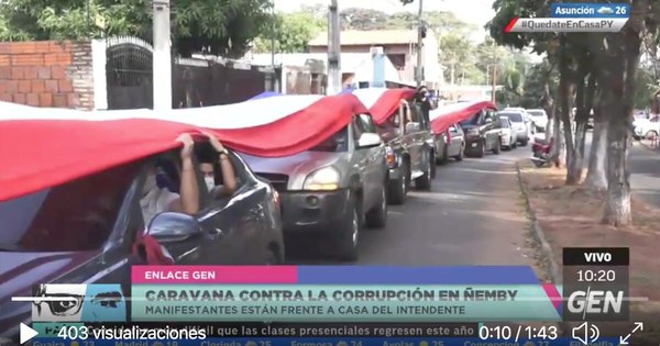Ñemby: Caravana contra el intendente Lanzoni