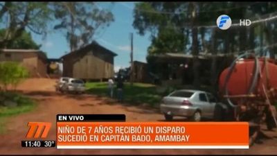 Capitán Bado: Niño baleado en la frente y está en terapia intensiva