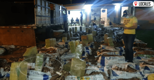 SENAD detectó 1 tonelada de marihuana oculta entre bolsas de mandioca