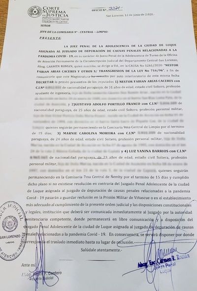Militares detenidos por violar cuarentena seguirán detenidos y podrían ir a Viñas Cue - Nacionales - ABC Color