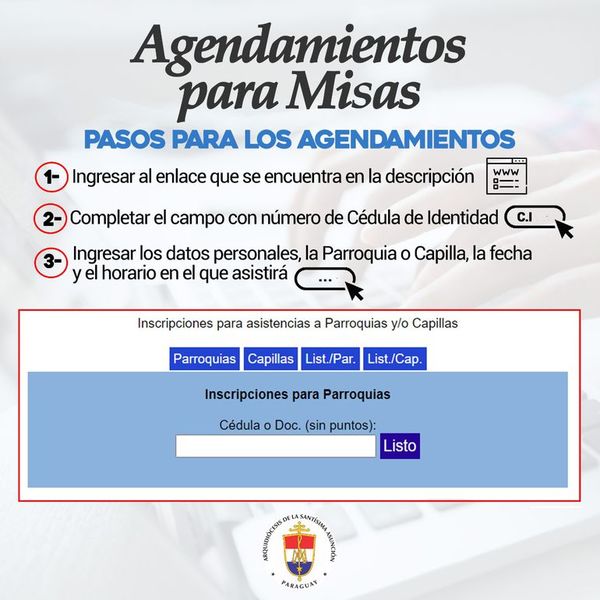 Arzobispado habilita agendamiento para participar de las misas en la fase 3 - Nacionales - ABC Color